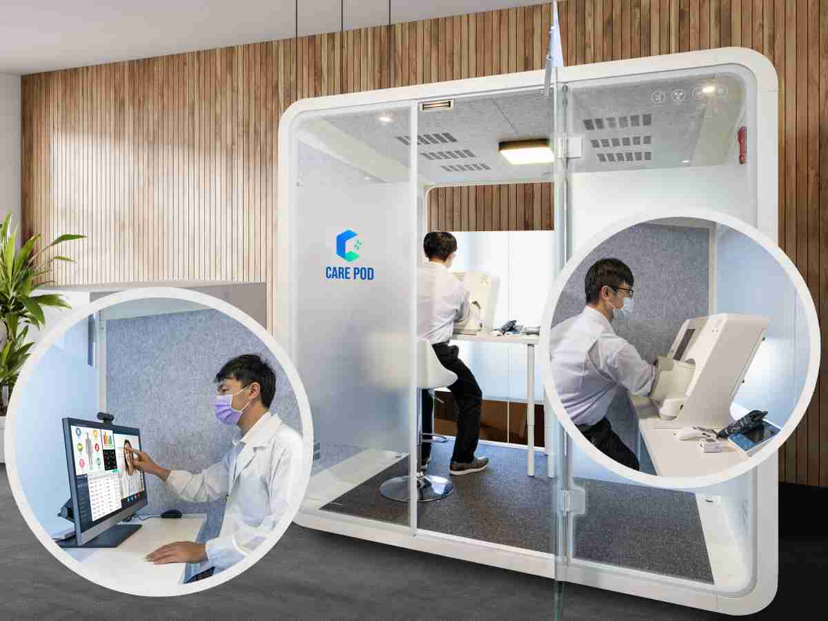 达擎于医疗科技展中展出＂远距诊疗舱＂，，以因应医疗数字化及社会高龄化趋势下、、、、复诊及慢性病患等族群对于远距看诊需求逐渐升高所推出的创新整合方案。。。。多功能合一、、、高隐私性的远距诊疗舱可根据病患端与医师端的不同需求，，，，提供弹性化及客制化功能，，，，节省医生和病患的精力及时间